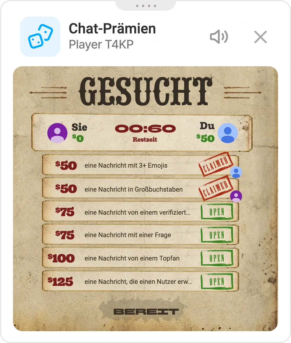 Bounty Hunting-Steckbriefwand