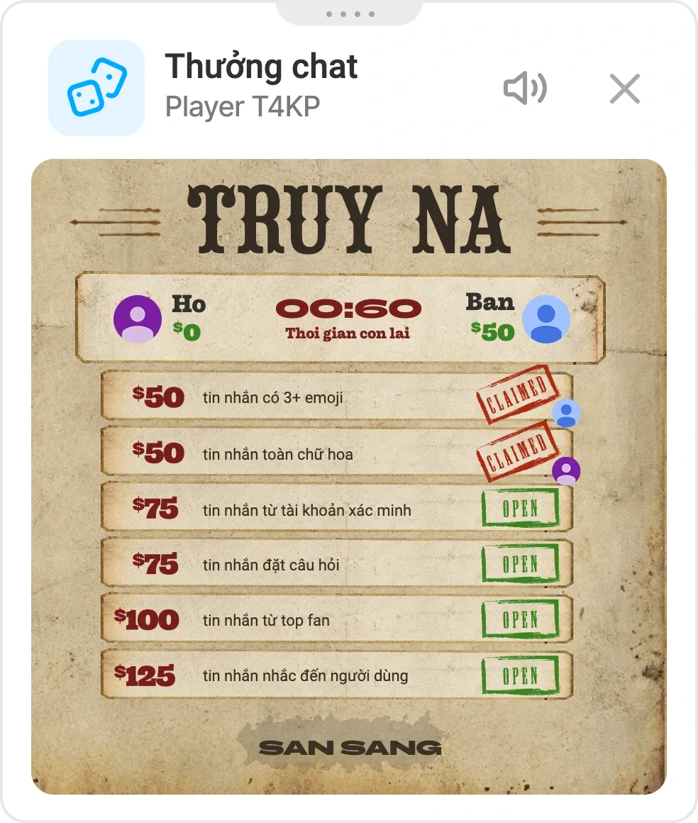 bảng wanted của Bounty Hunting