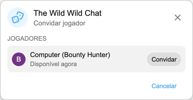 The Wild Wild Chat — Convidar jogador