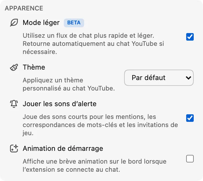 Mode léger