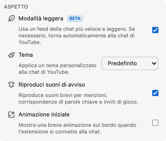 Modalità leggera