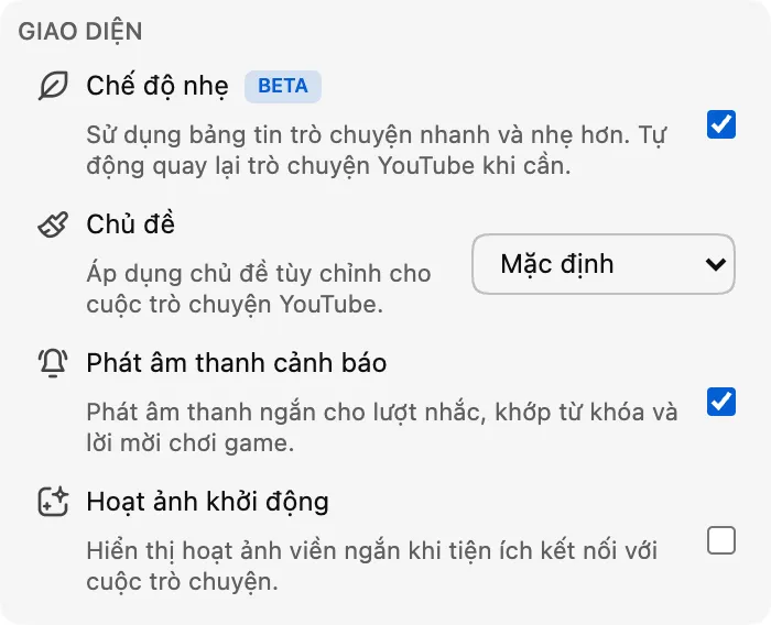 Chế độ nhẹ