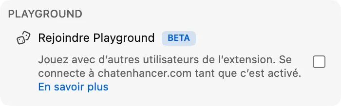 Rejoindre Playground