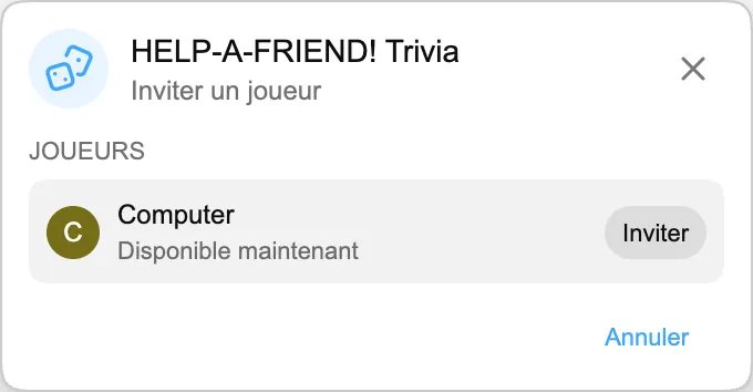HELP-A-FRIEND! Trivia — Inviter un joueur