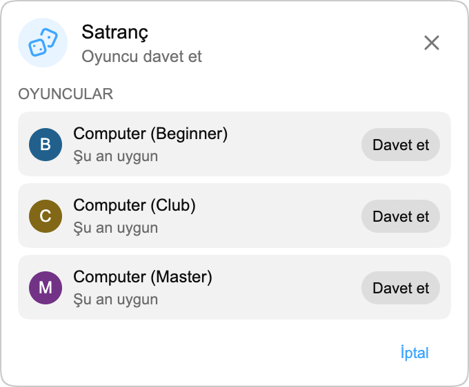 Computer’a karşı oyna: Eski usul satranç